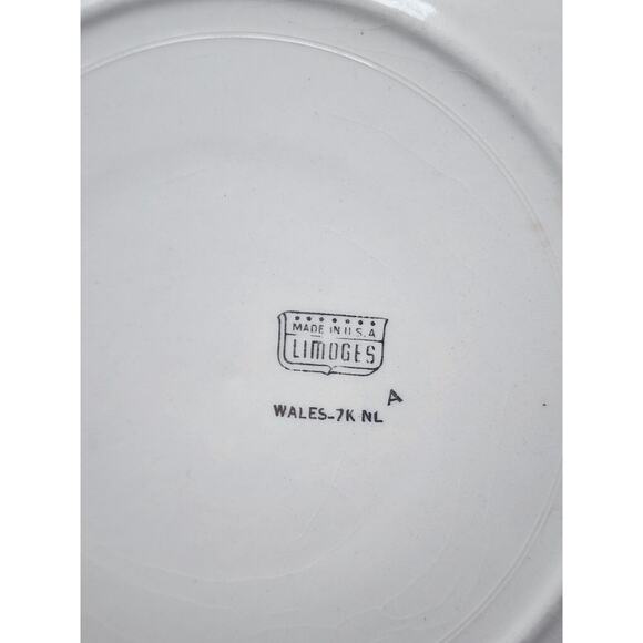 LIMOGES AMERICAN WALES-Dinner Plate-Floral-Scalloped Edges - Picture 7 of 9